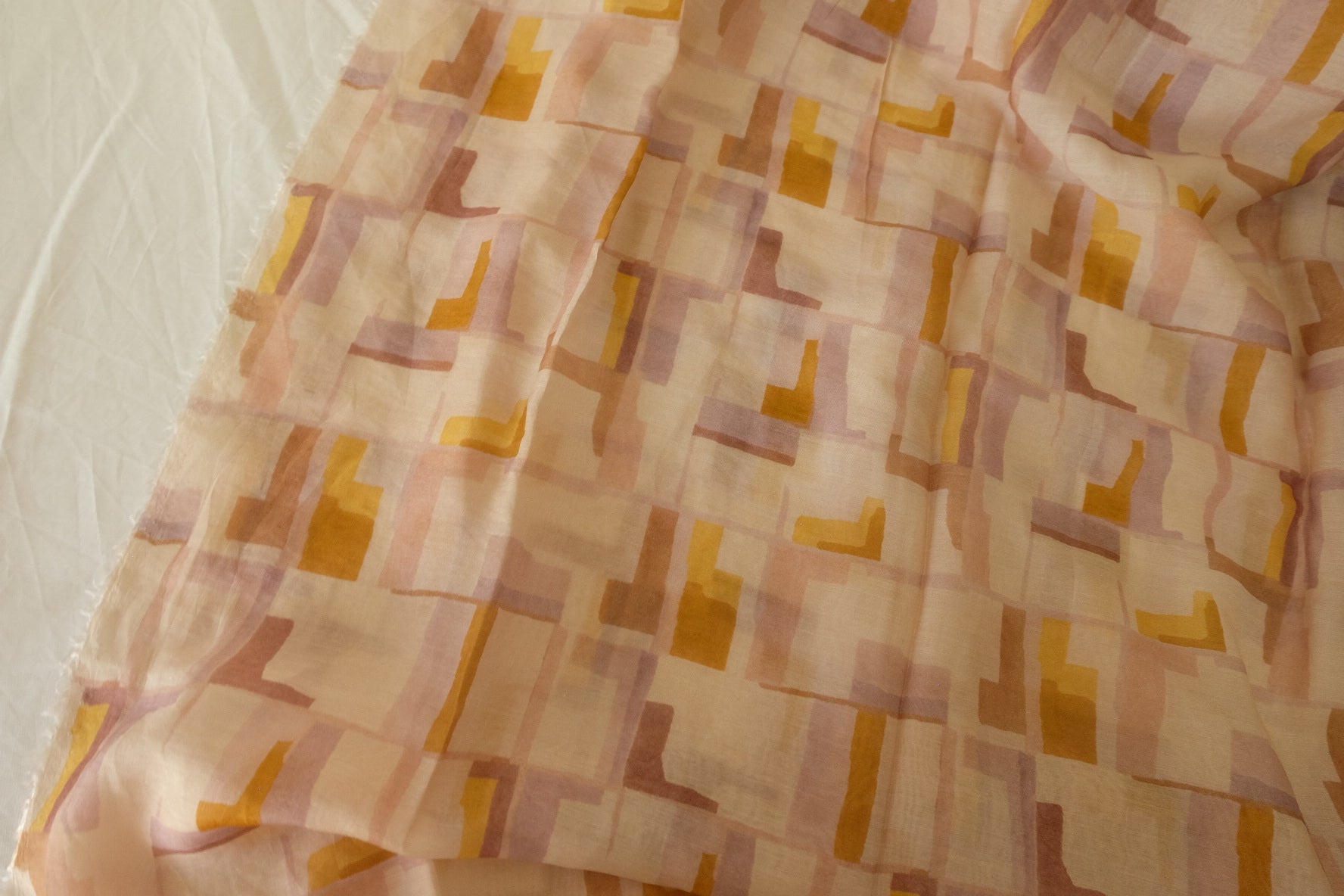Abstract Geometric  Lightweight Tencel Cotton Blend Fabric – 1.9 yds