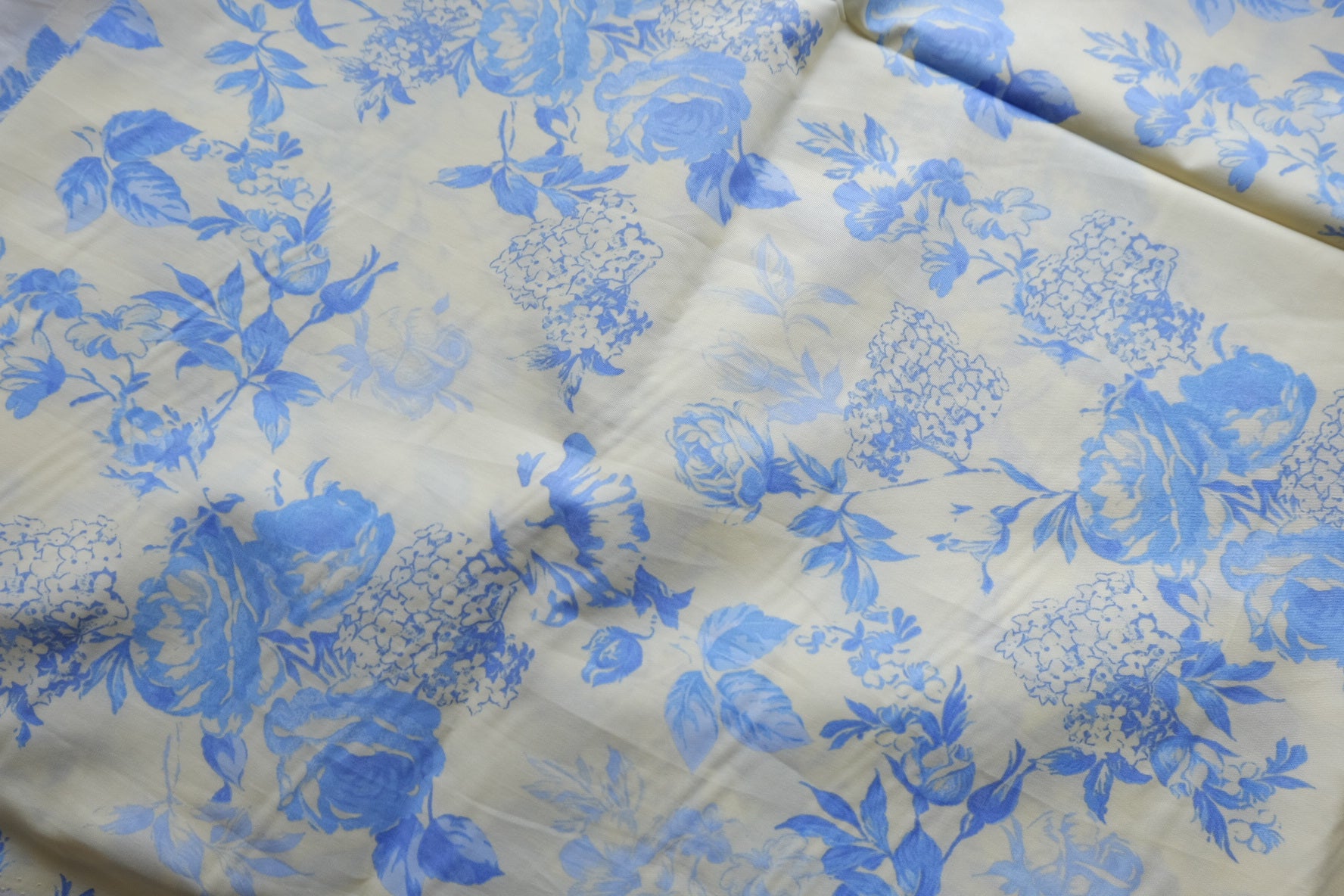 Blue Floral High-Density Cotton Poplin – 3.8 yd
