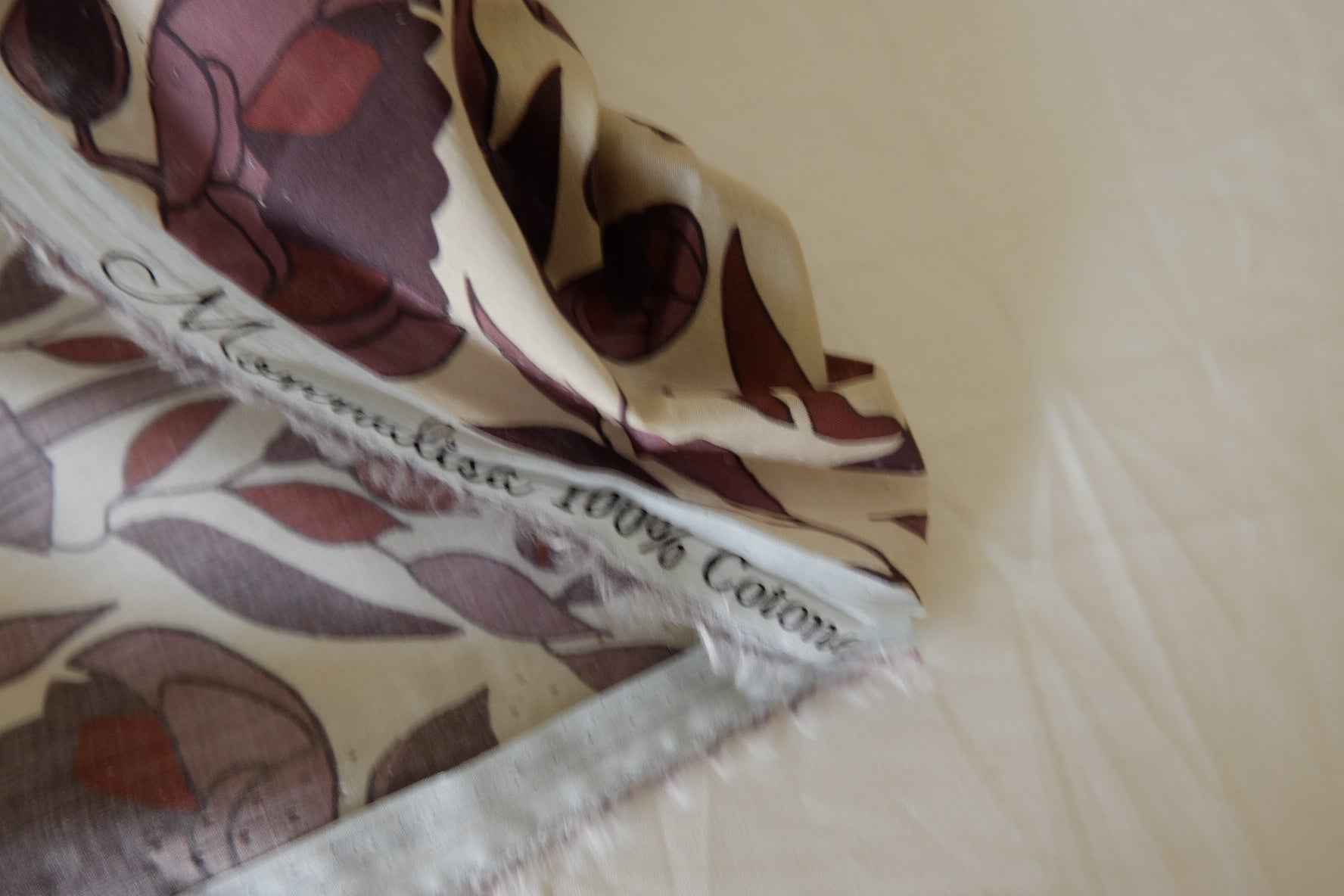 Burgundy Art Nouveau Cotton Lawn — 3.61 yd