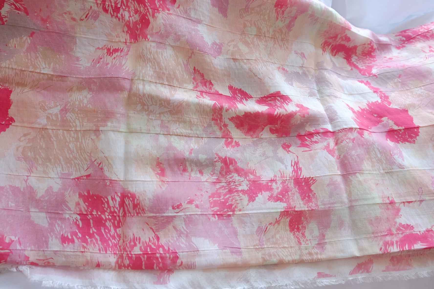 Pink Abstract Floral Acetate Fabric - 3.28 yd