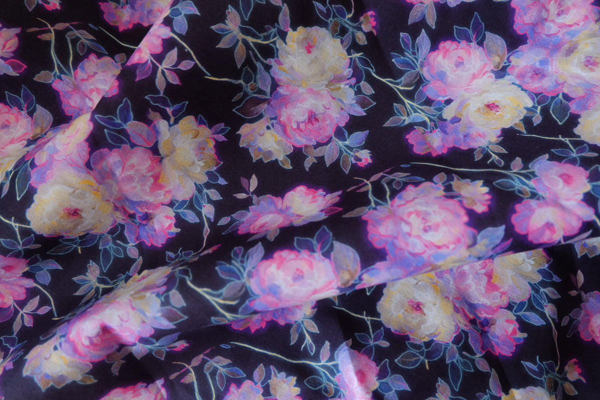 Bohemian Daydream – Floral Silk Georgette | 3.3 Yards