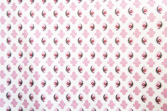 80s Cotton Print – Abstract Eye & Clover Motif - 1.9 yds - BUBBO