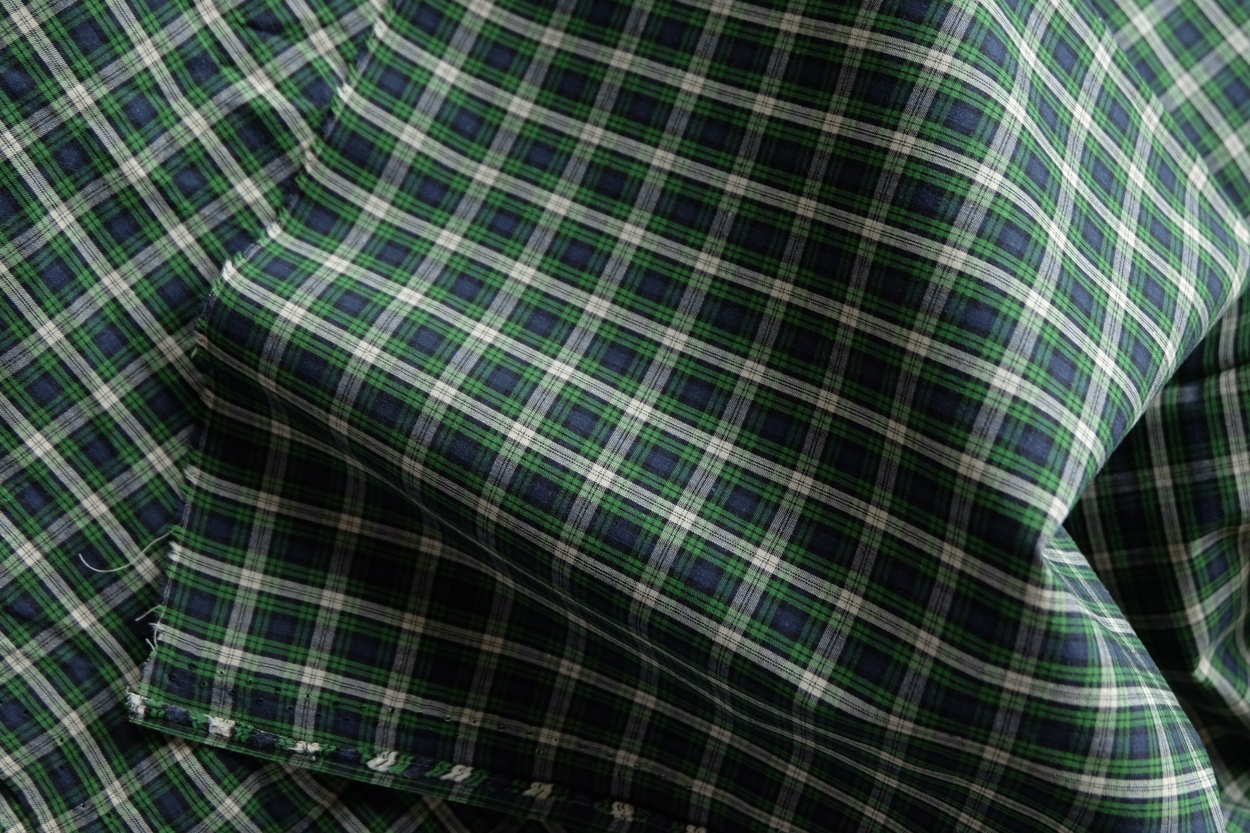 Green & Navy Plaid Yarn-Dyed Cotton – 2.2 yd