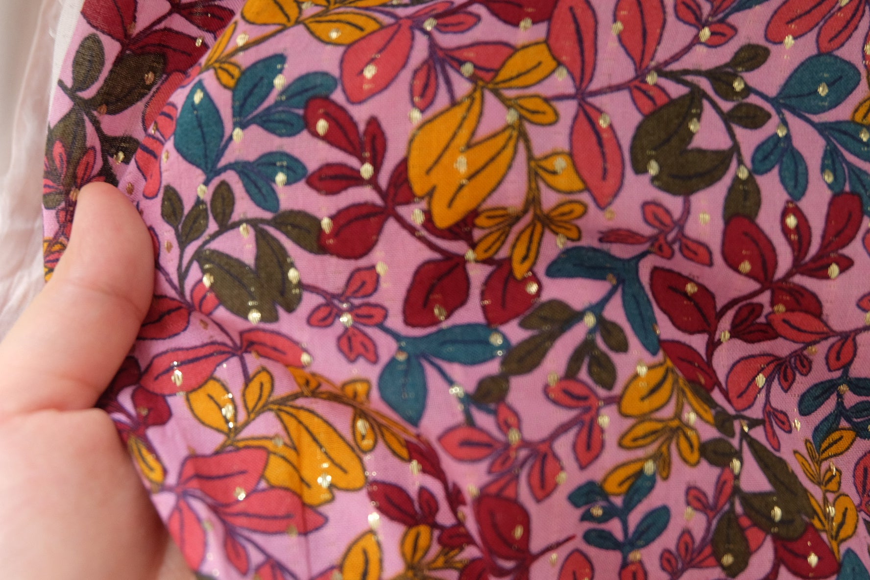 Metallic Botanical Cotton Lawn – 1.7 yd