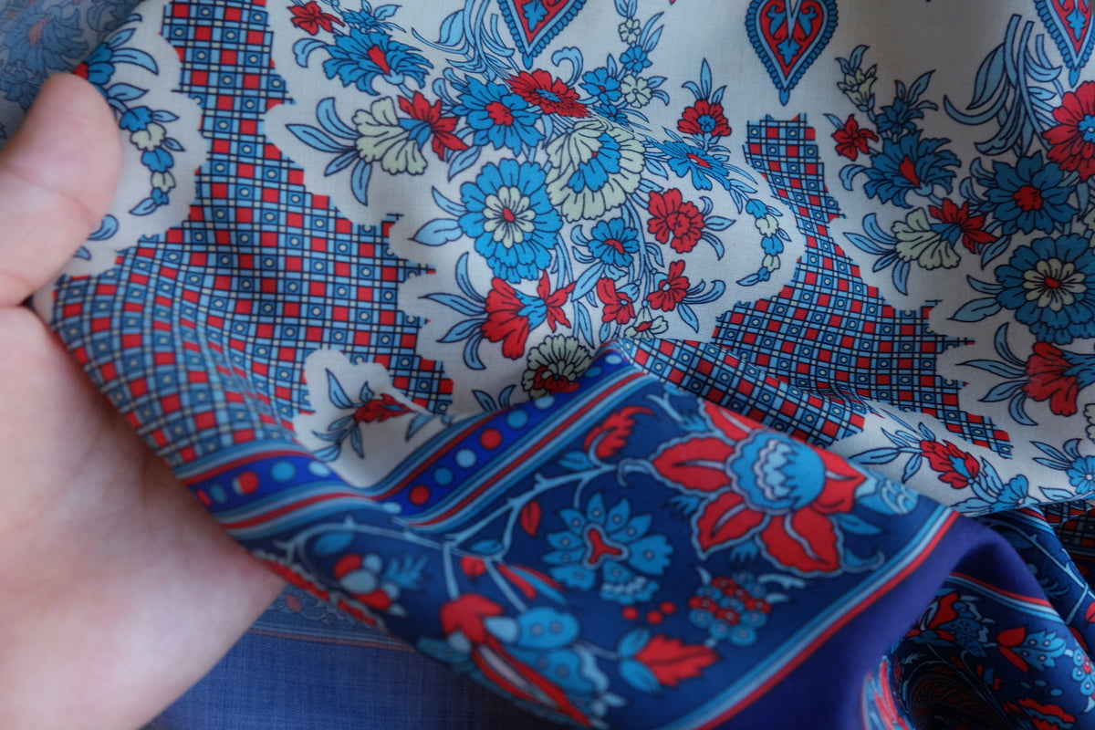Vintage Floral Stripe Cotton Poplin – 2.19 yd