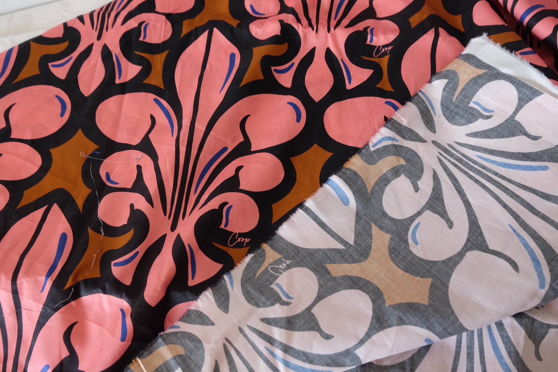 Designer-Style Bold Floral Cotton Poplin Fabric - 2.5 yd