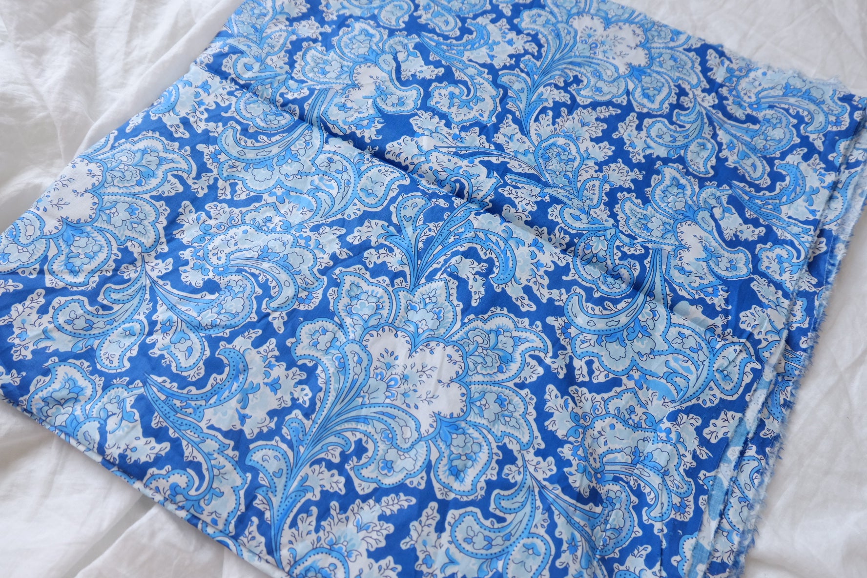 Blue Paisley Fine Cotton Lawn — 1.64 yd