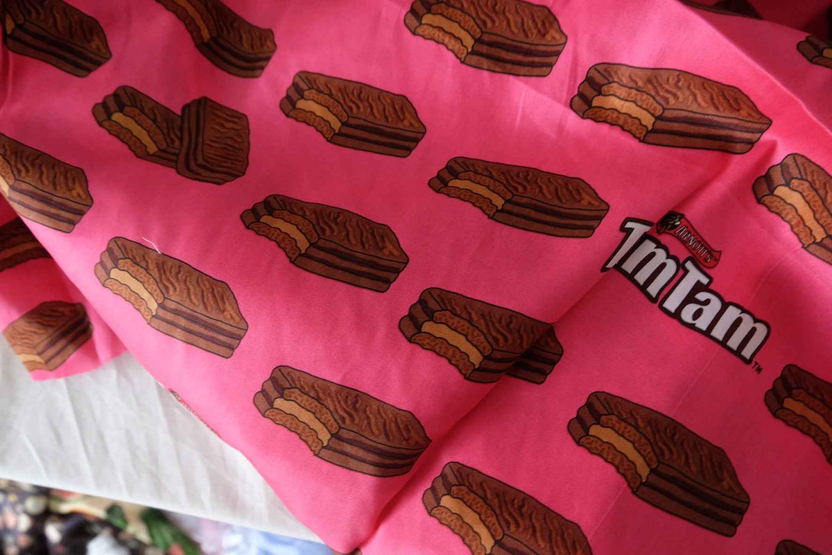 Chocolate Biscuit Print Cotton Sateen Fabric – 2.2 yd