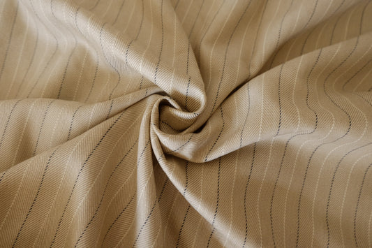 Sandstone Pinstripe – Soft Pure Wool Twill – 2.2 yd