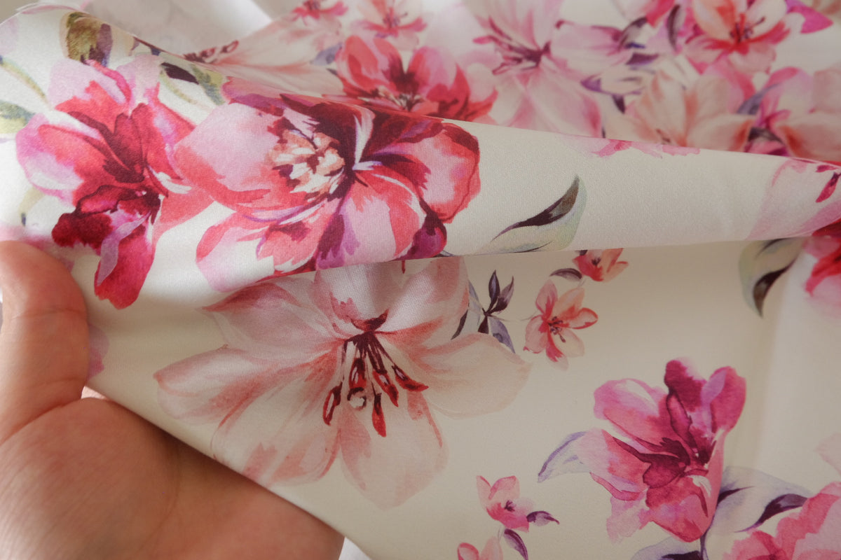 Watercolor Peony Cotton Sateen – 3.3 yd