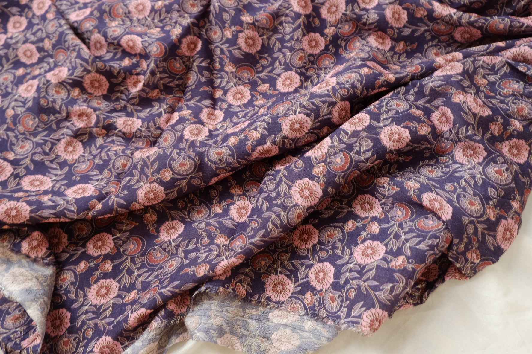 Vintage Floral Cotton Voile Fabric, Soft Airy Dress Weight, 3 Yards