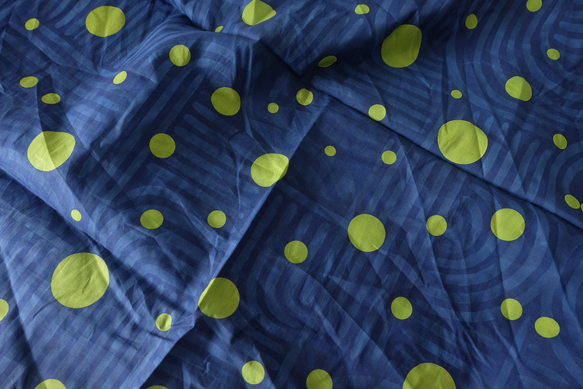Lime Dot Waves Cotton Lawn — 3.28 yd