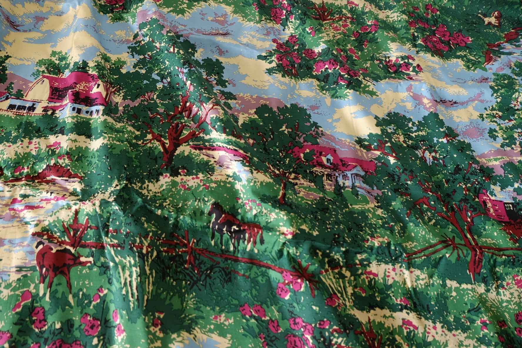 Pastoral Scenic Cupro Twill Fabric – 3.3 yd