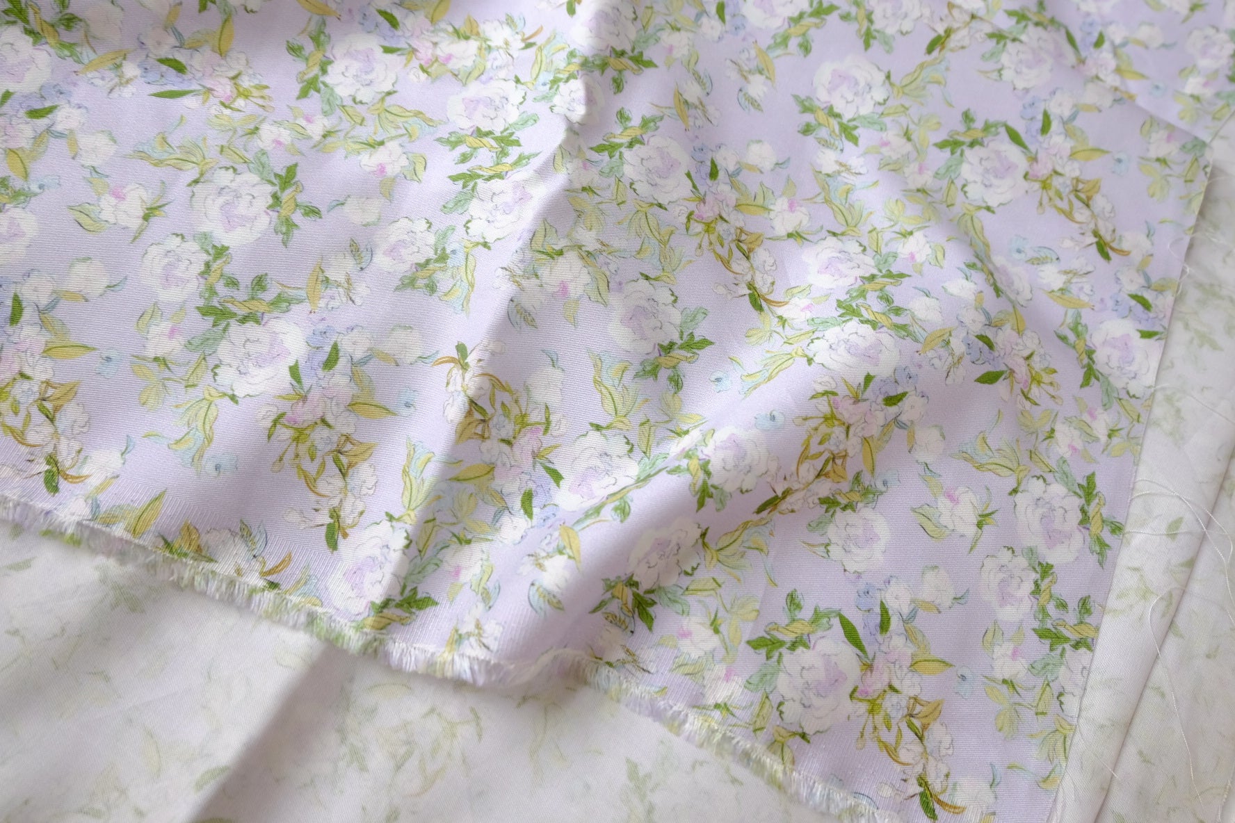 Lavender Floral Twill Tencel Fabric - 3.28 yd