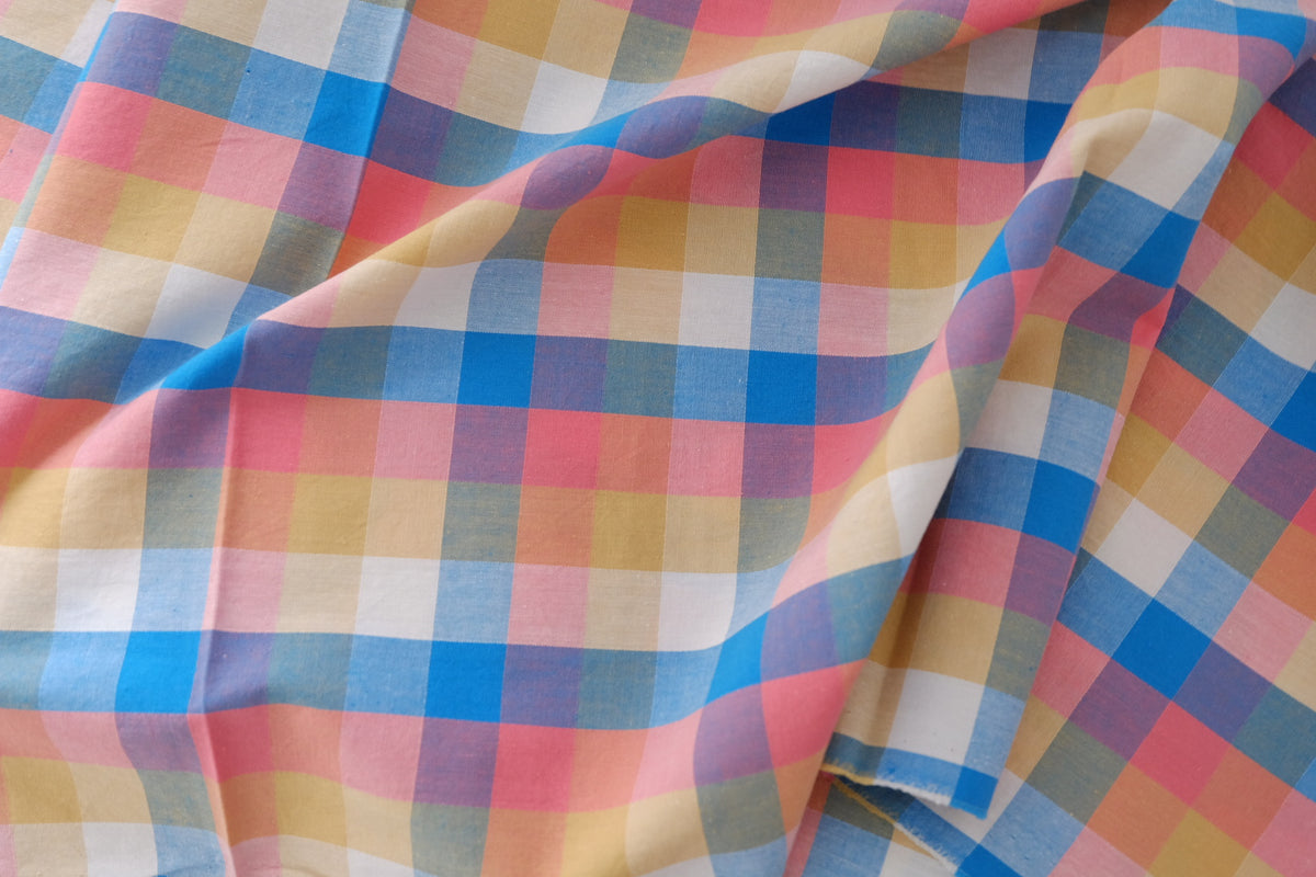 Pastel Check Yarn-Dyed Cotton Linen – 2.2 yd