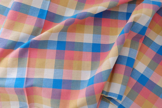Pastel Check Yarn-Dyed Cotton Linen – 2.2 yd