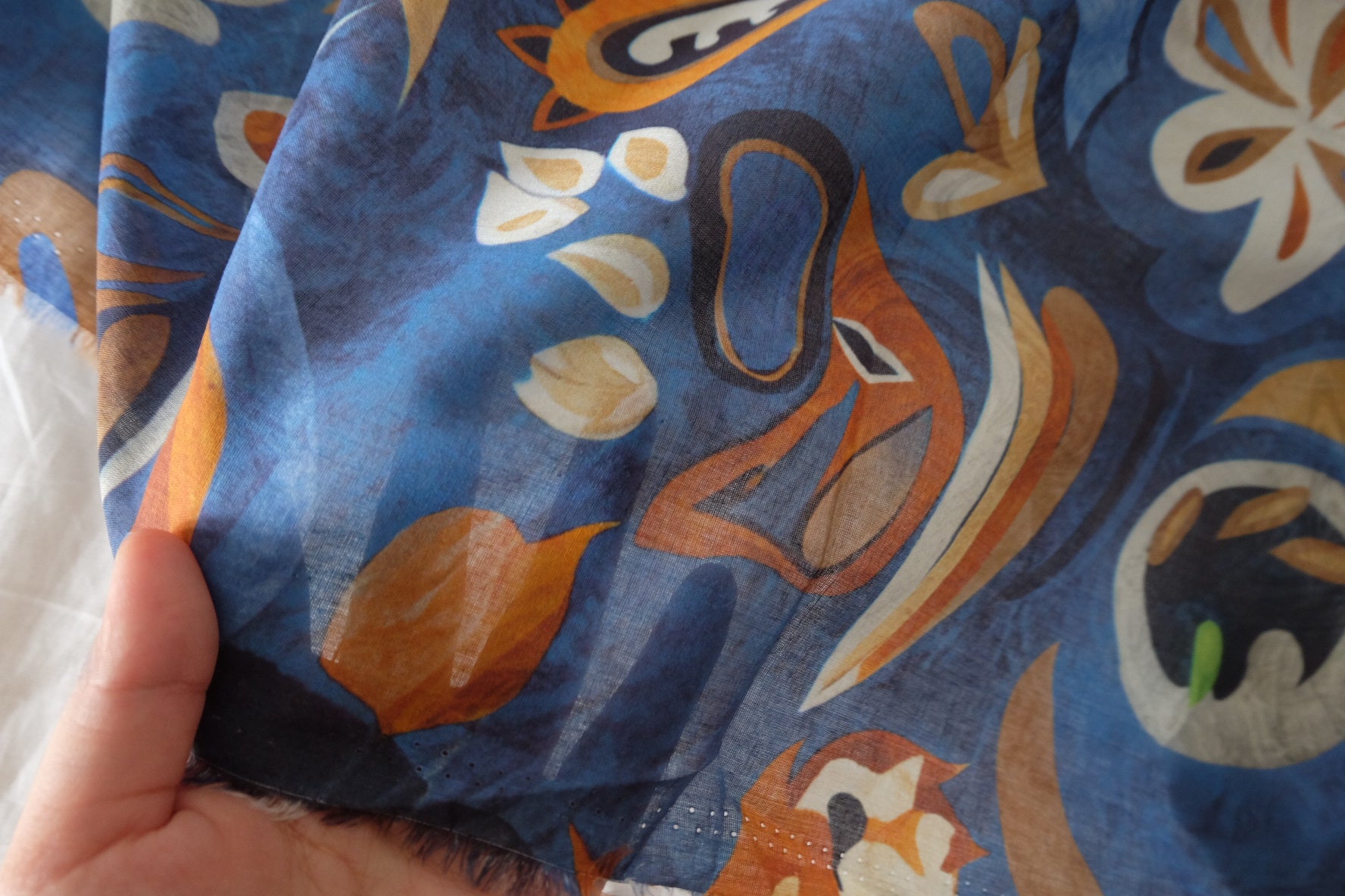 Blue Paisley Cotton Lawn – 3.28 yd