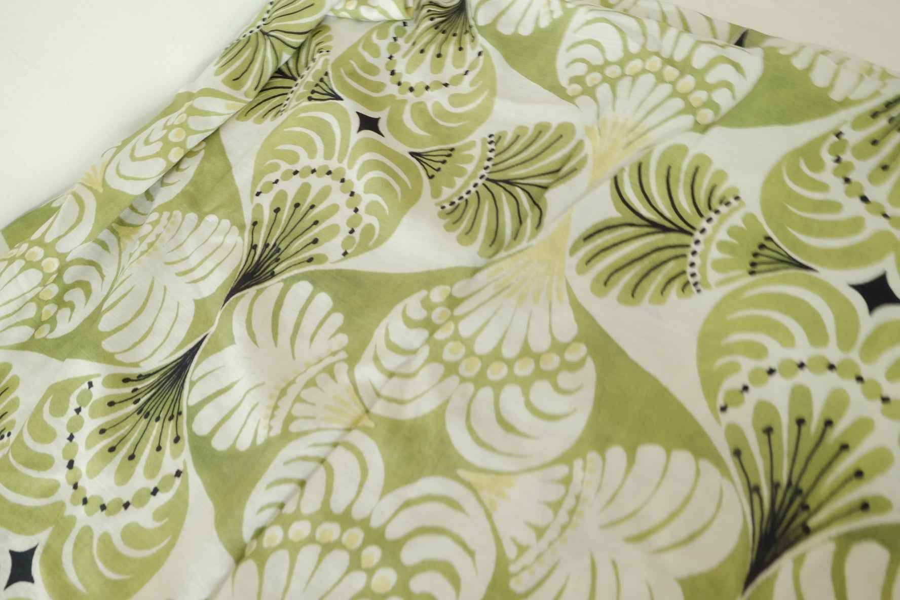 Retro Olive Botanical Tencel-Cotton Dress Fabric – 2.2 yd