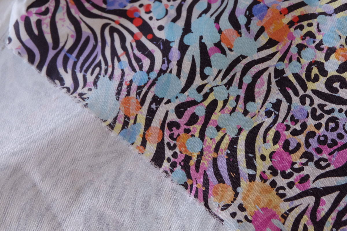 Wild Confetti – Colorful Animal Print Cotton Canvas Fabric | 1.1 Yards