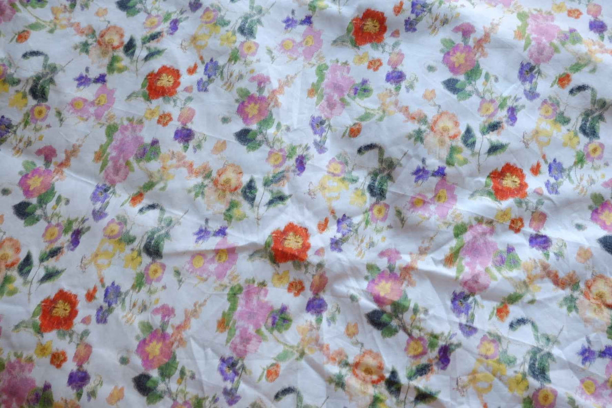 Watercolor Wildflower Cotton Sateen with Slight Stretch – 2.73 yd
