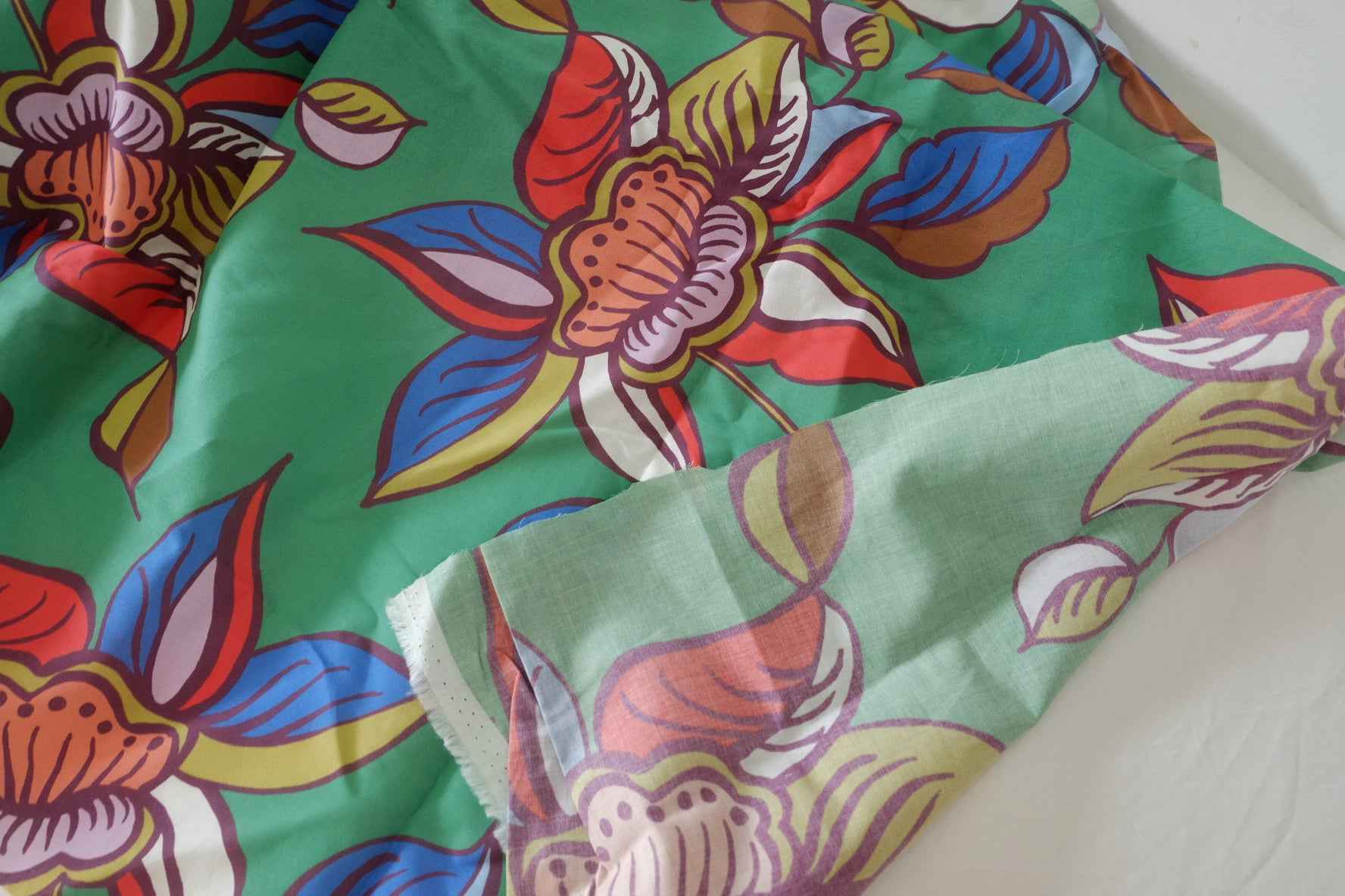 Bold Tropical Floral Lightweight Poplin Fabric – 3.3 yd