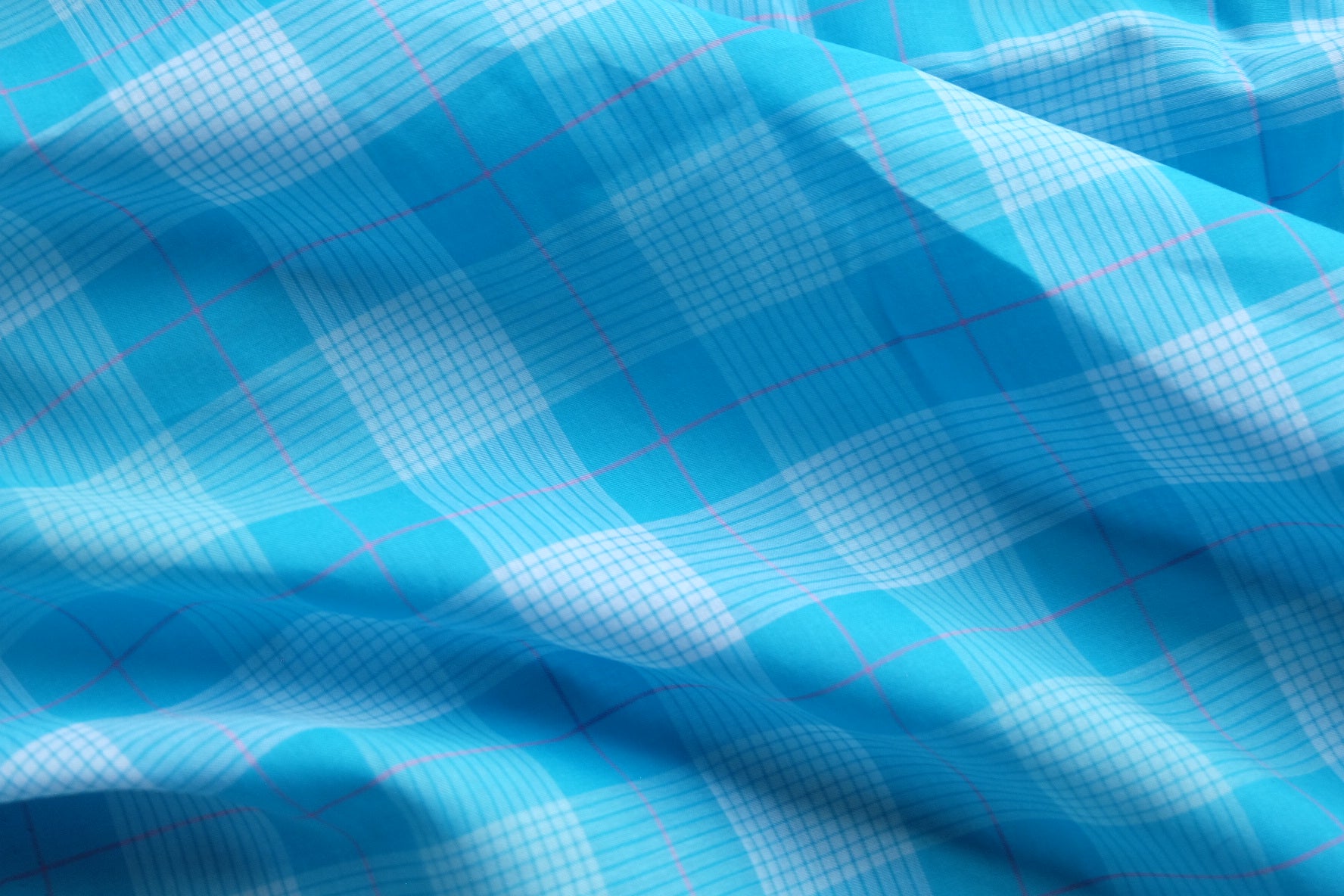 Aqua Windowpane Yarn-Dyed Cotton – 3.3 yd