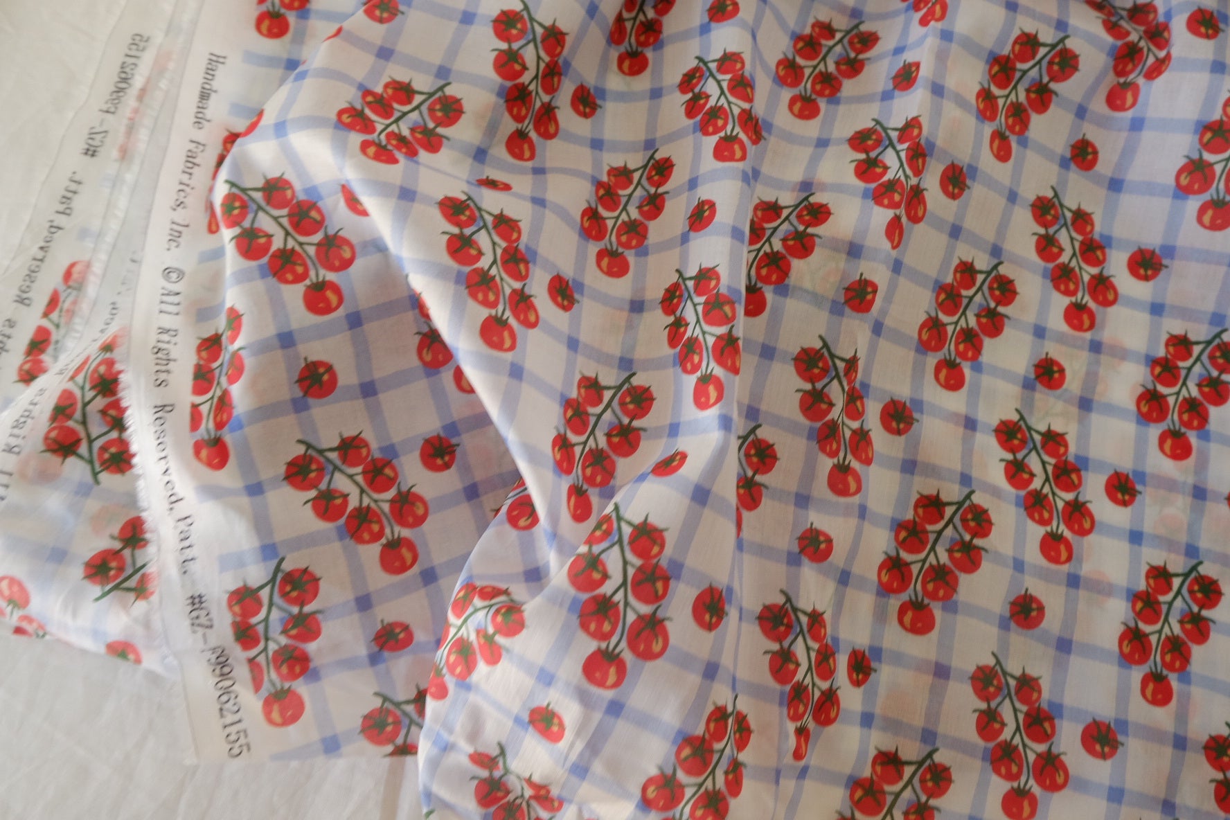Tomato Check 100s Cotton Fabric – 3.3 yd