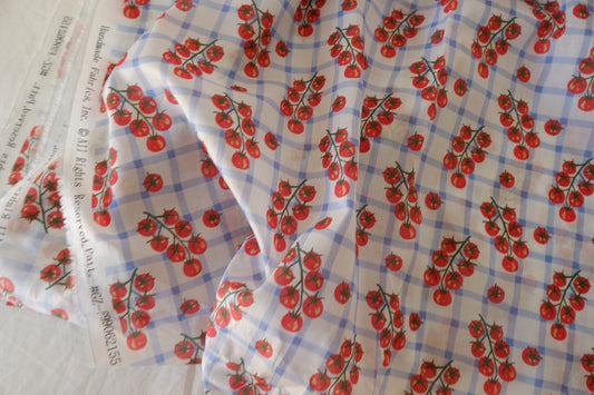 Tomato Check 100s Cotton Fabric – 3.3 yd