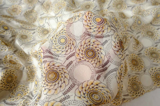 Vintage Marigold Silk Cotton Voile Fabric - 1.64 Yards