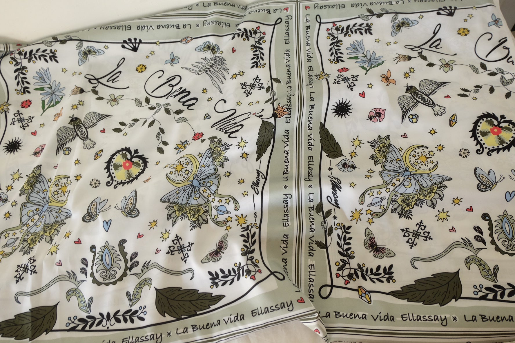 Silk-Like Polyester Chiffon Scarf Print Fabric-1.64 yds