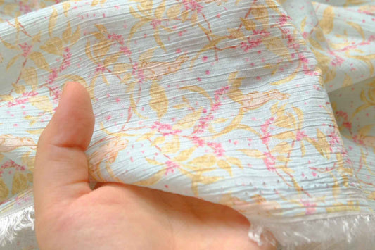 Pastel Bunny Tencel Cotton Fabric, Soft Textured Summer Dress Weight, 3.28 Yards