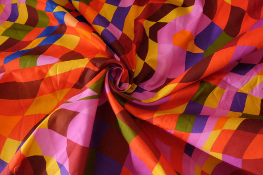 Retro Kaleidoscope High-Density Cotton Poplin – 2 yd