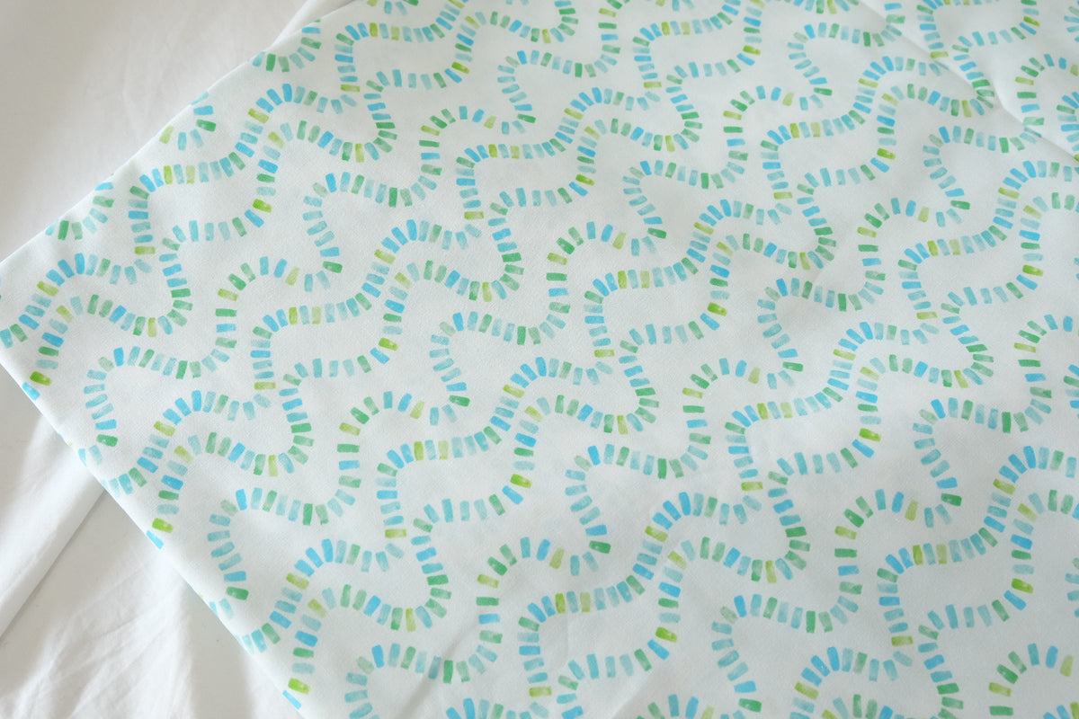 Aqua Loop Print Cotton Poplin – 2.2 yd
