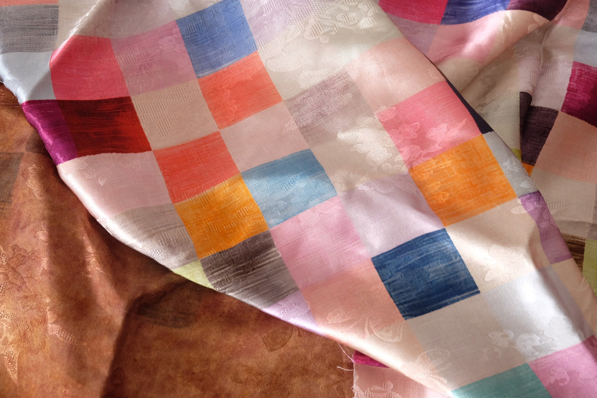 Pastel Patchwork Viscose Jacquard Sateen – 2.2 yd