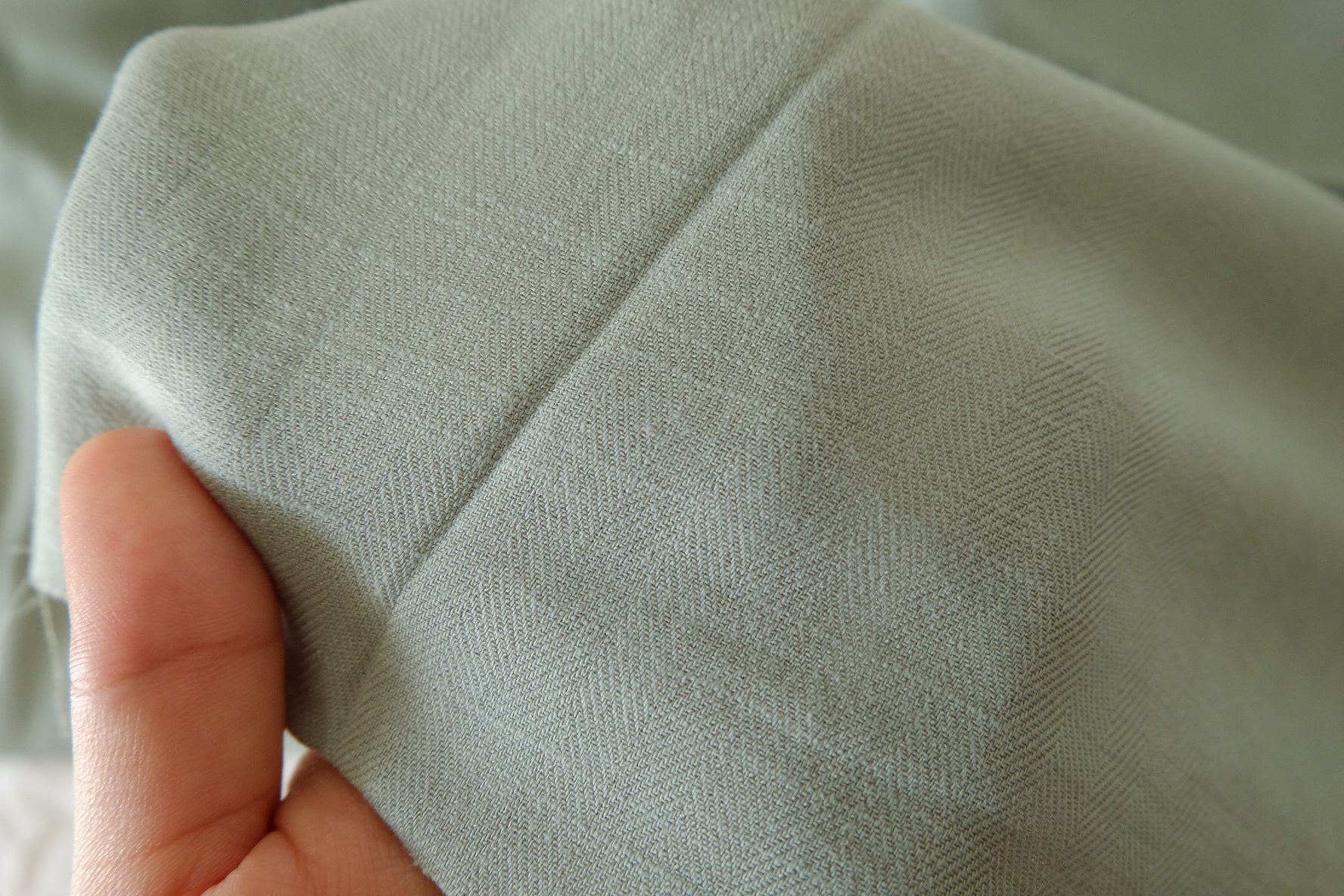 Super Soft Cotton Linen Blend Fabric in Sage Grey - 3.3 yd