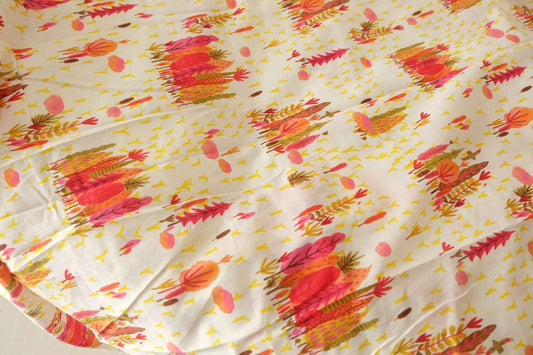 Coral Botanical Cotton Poplin — 3.83 yd