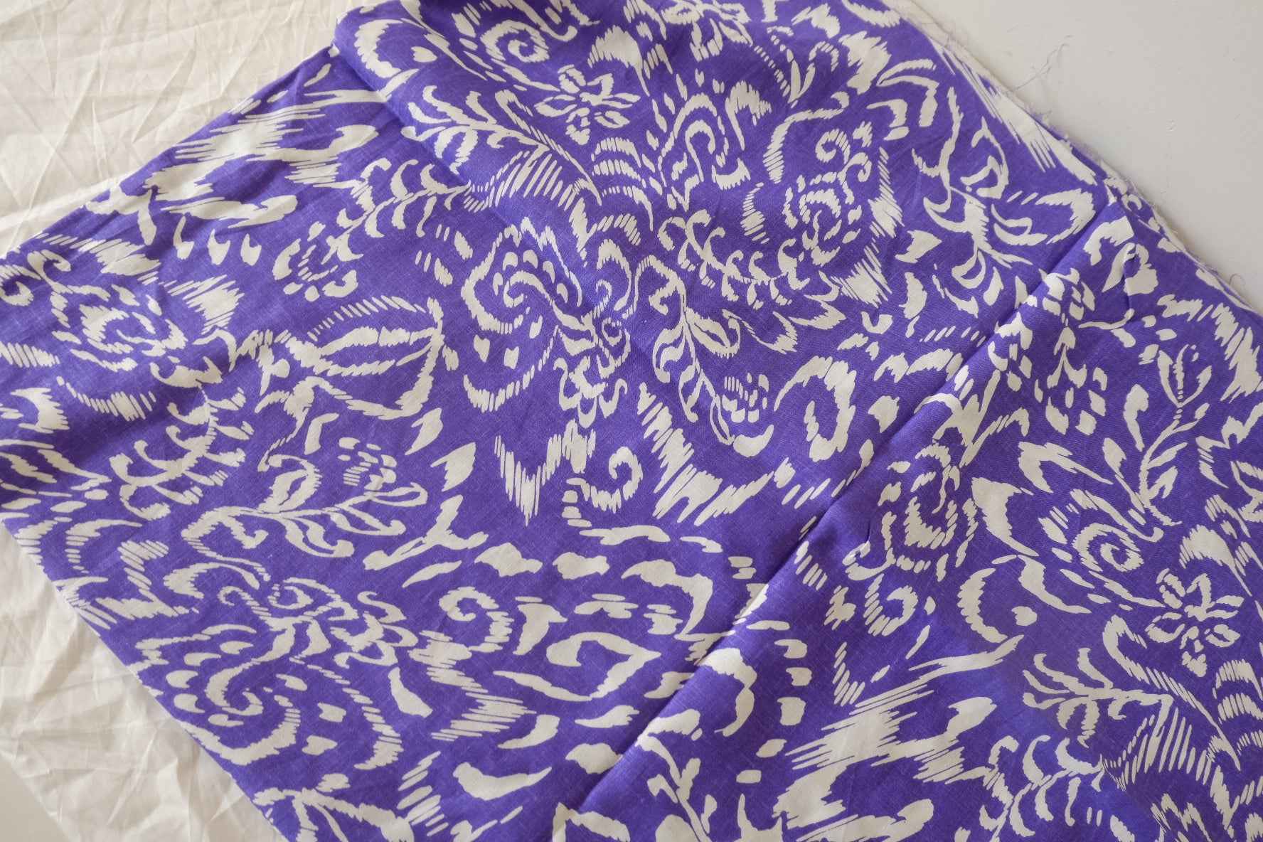 Violet Damask Cotton Linen – 2.19 yd