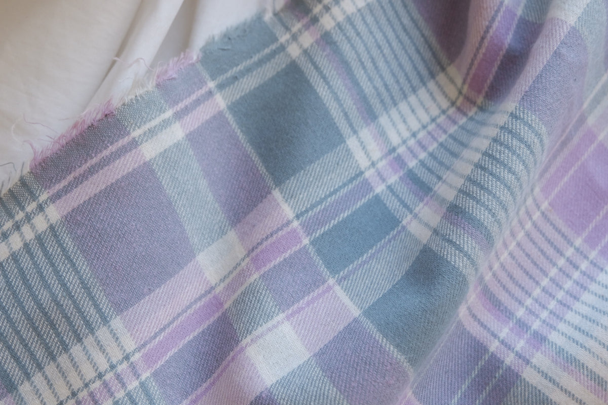Lavender Mist Pastel Plaid Yarn-Dyed Cotton Fabric – 2.19 yd