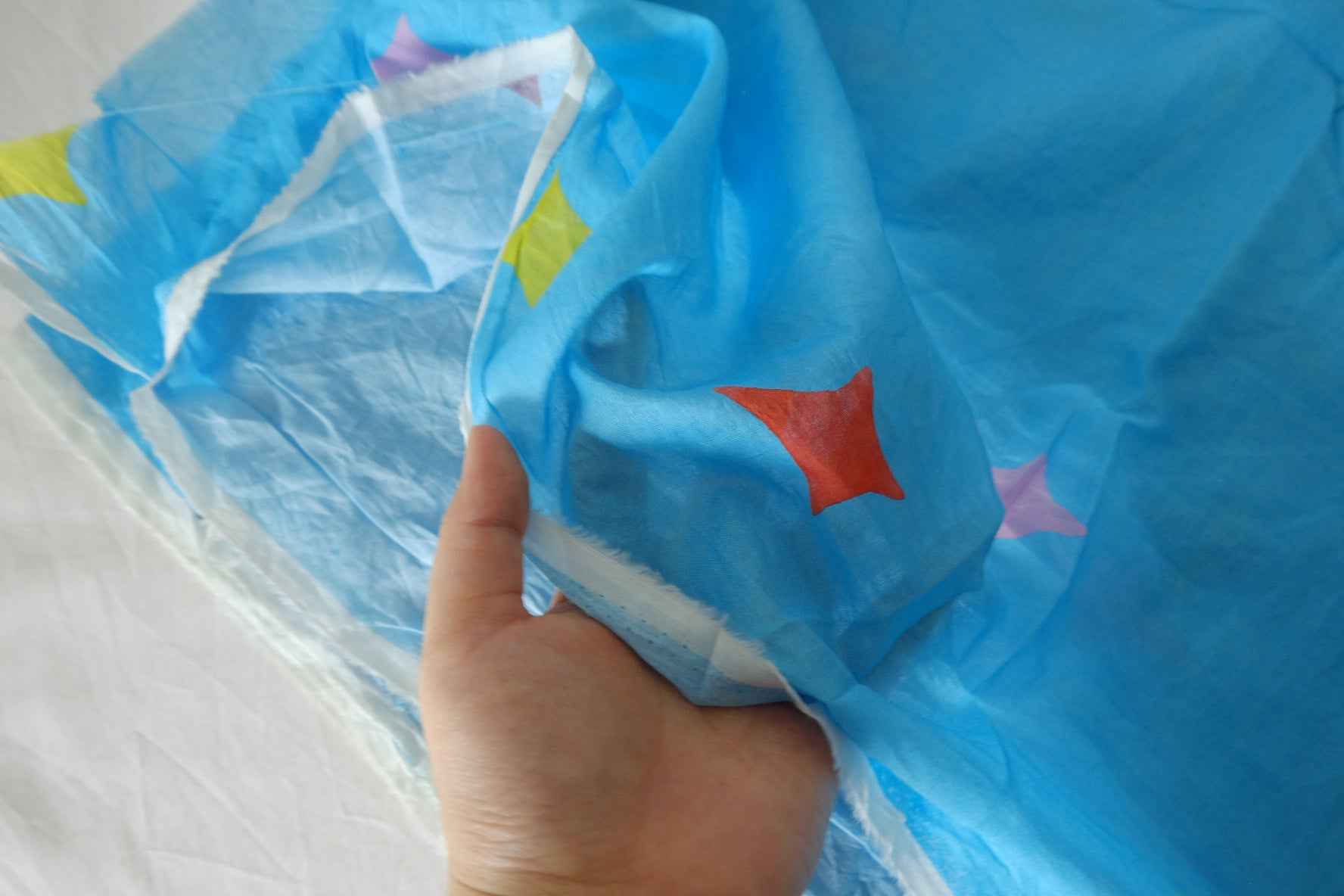 Sky Blue Star Cotton Voile Fabric – 2.7 yd