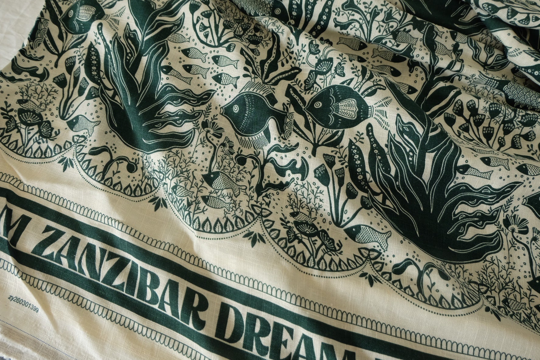 Zanzibar Dream Border Print Tencel Linen Fabric - 2.2 yd