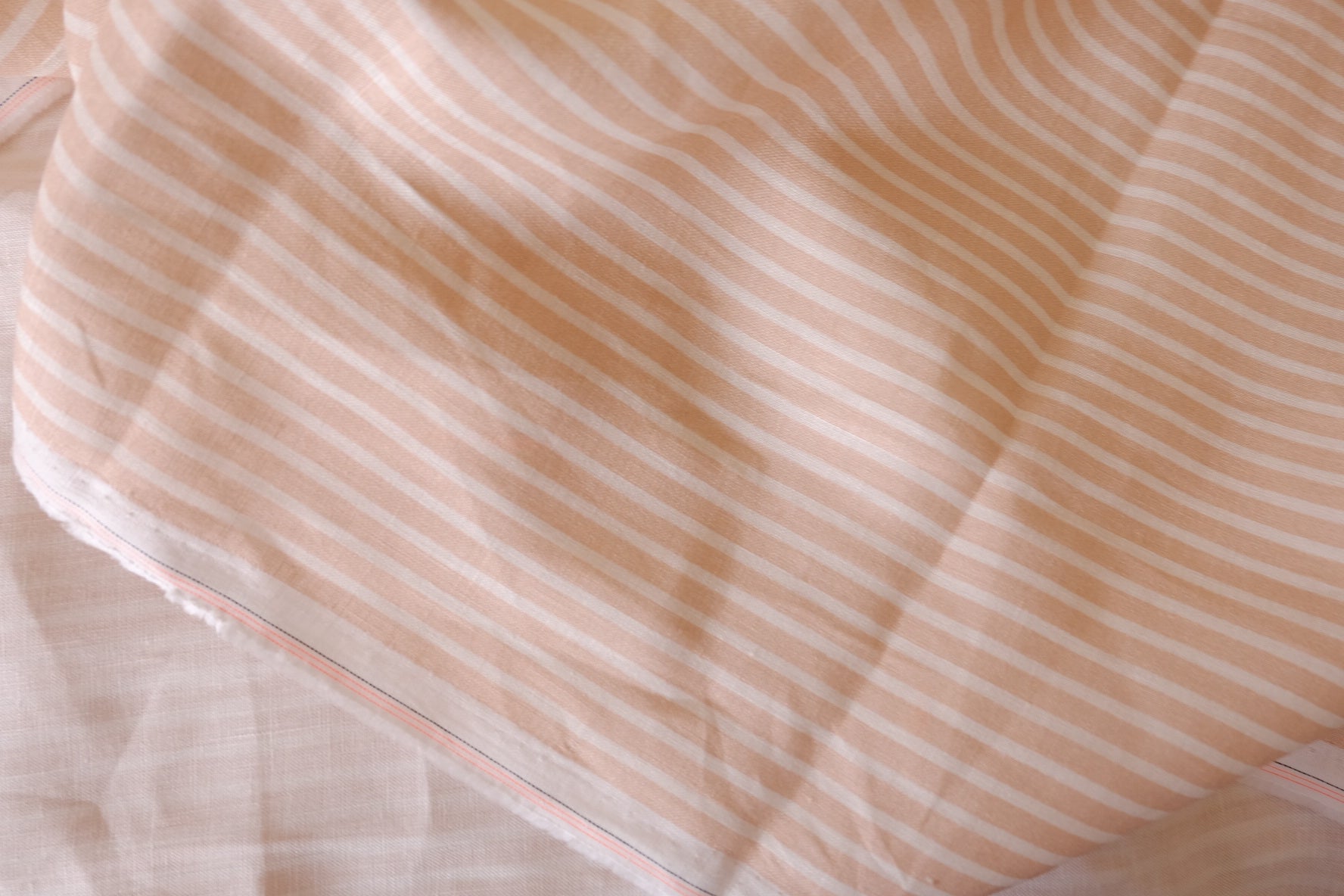 Peach Stripe Pure Linen – 1.64 yd