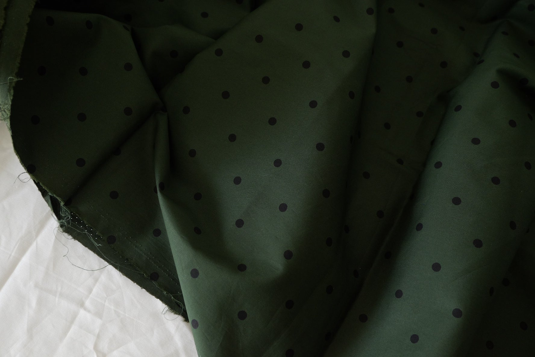 Forest Green Polka Dot Cotton Poplin – 2.3 yd