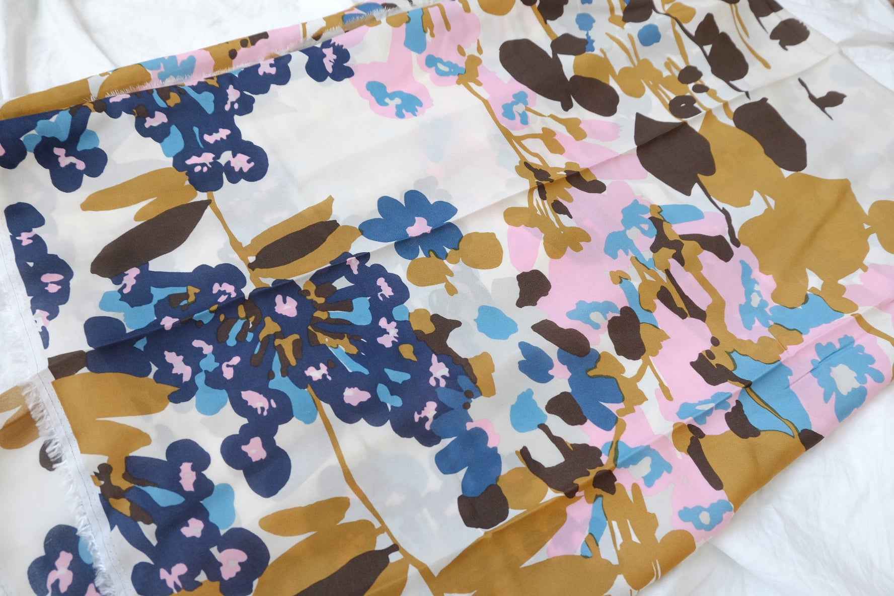 Abstract Botanical Rayon Chiffon Fabric - 3.28 yd