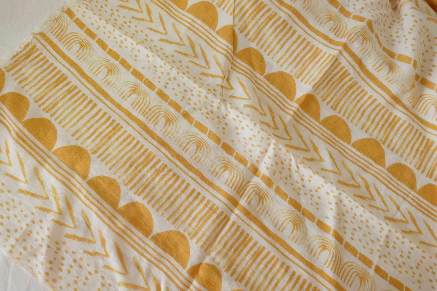 Tencel Ramie Blend Abstract Geometric Fabric –2.6 yd