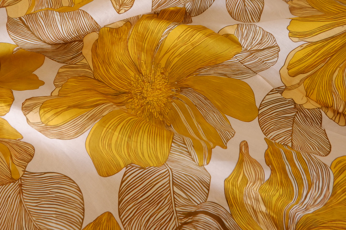 Golden Botanical Floral Cotton Lawn – 2.30 yd