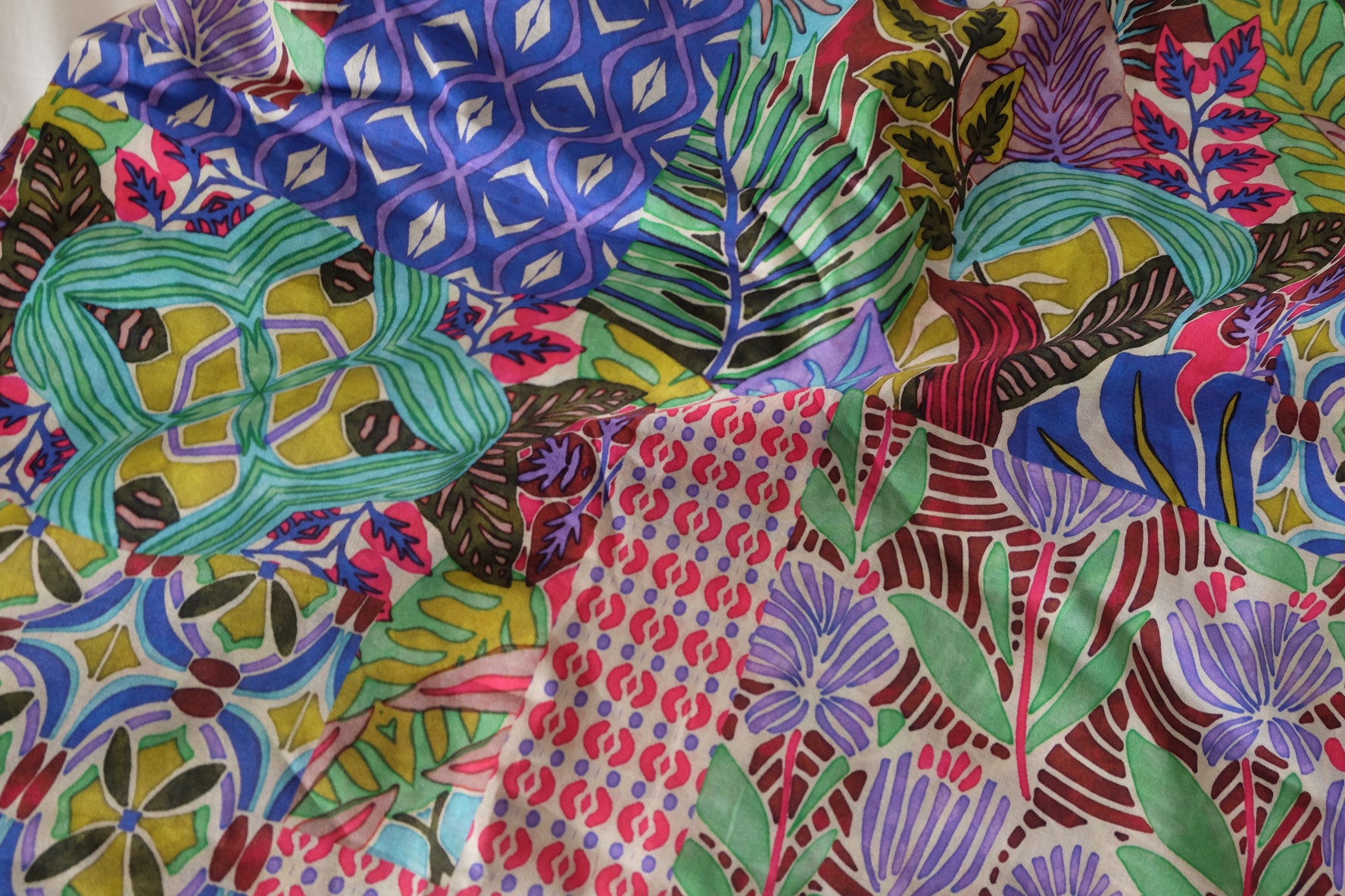 Vibrant Patchwork Print Cotton Lawn – 3.28 yd