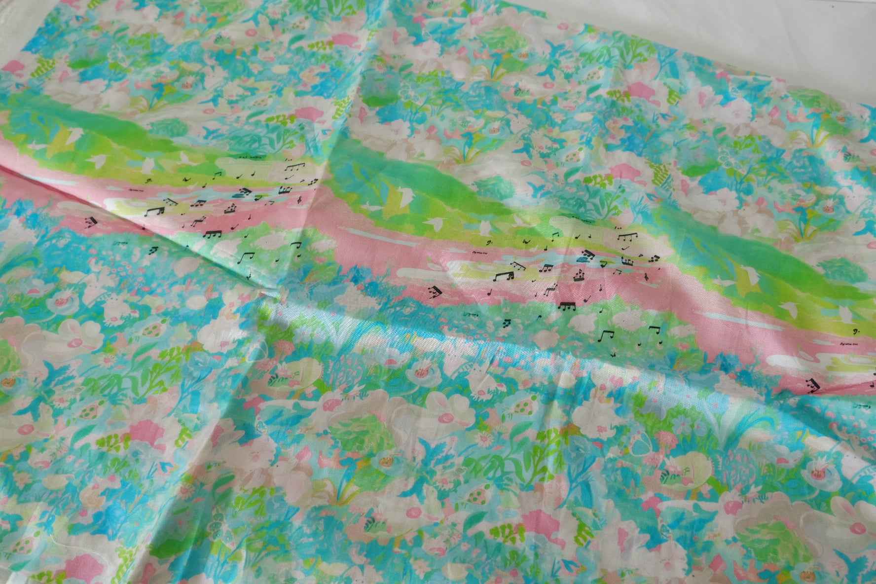 Musical Garden Rayon Cotton Sateen Fabric – 2.2 yd