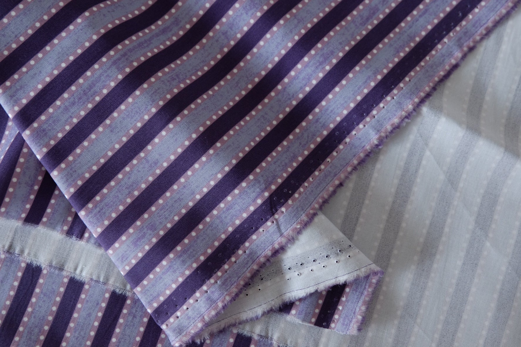 Purple Dotted Stripe Cotton Poplin – 2.2 yd