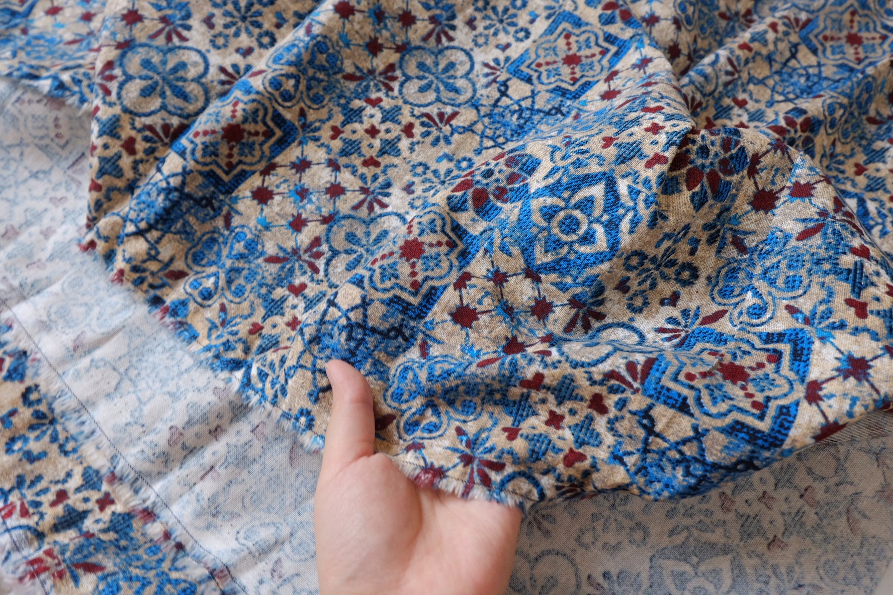 Vintage Tile Cotton Linen Blend — 3.28 yd