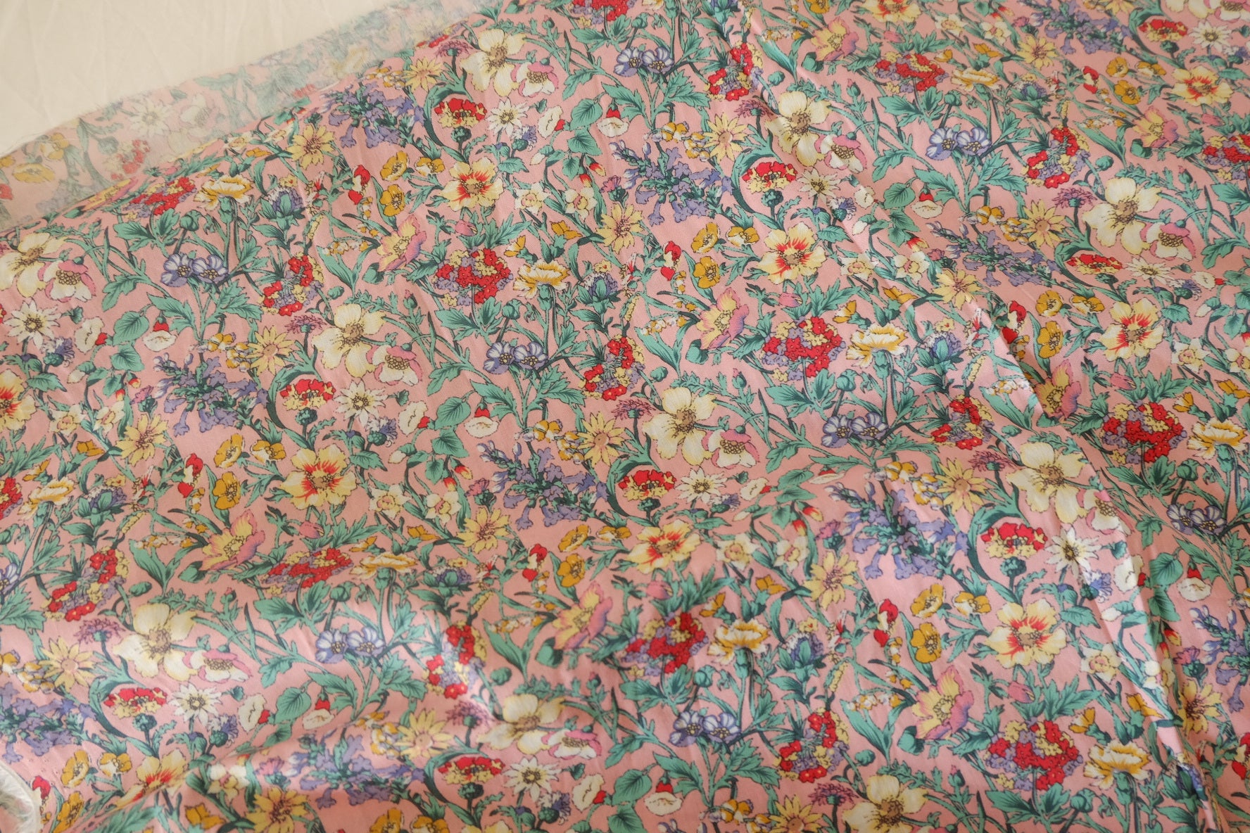 Pink Garden Cotton Poplin Fabric – 2 yd